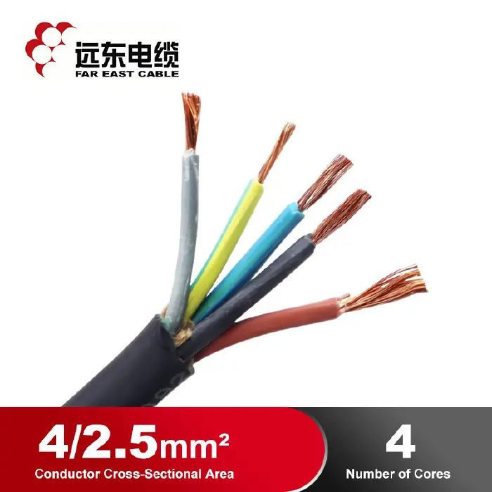 [2445] RUBBRER CABLE-YZ-300/500 -3X4+1X2.5